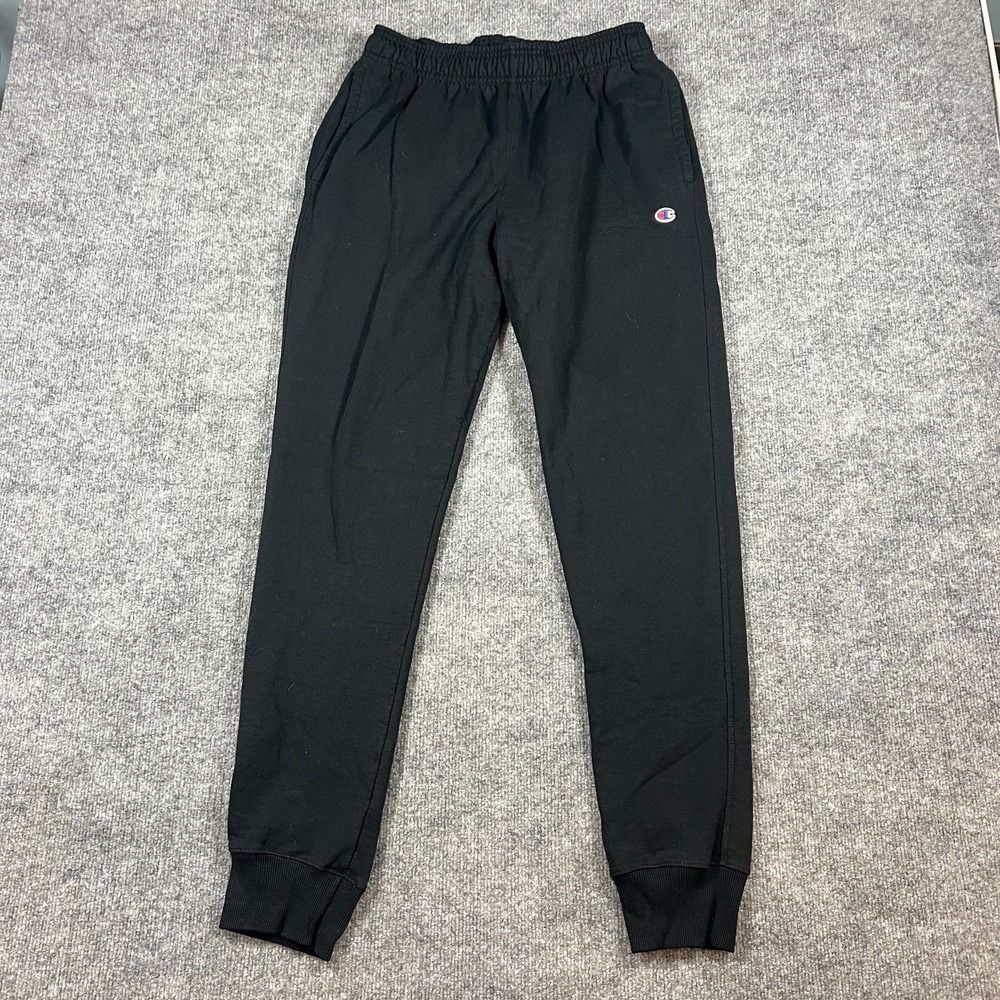 Champion Powerblend Fleece Jogger Pants Unisex Large Black Taper Leg Drawstring